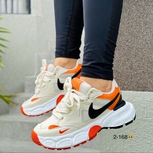 Nike Cream and Orange Athletic Sneakers
